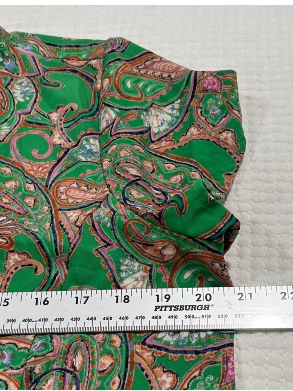 J. Jill Wearever Collection Green Paisley Midi Dress Side Slit Size M - Picture 8 of 11